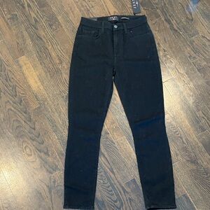 7 For All Mankind Black Straight Leg Jeans
